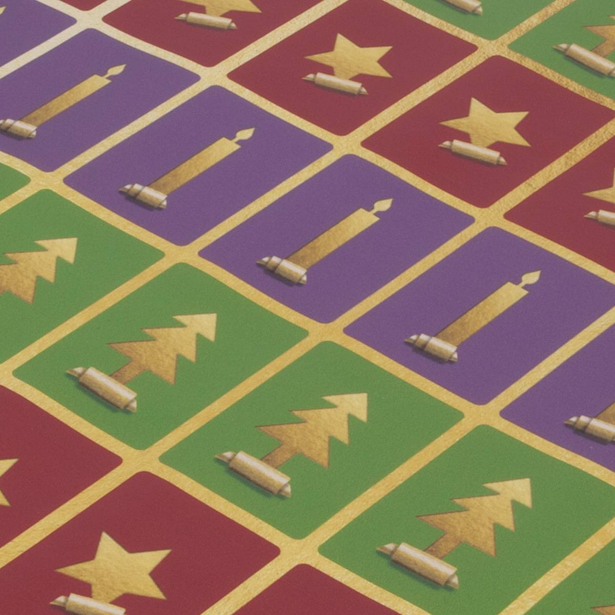 SIGEL Weihnachts-Geschenkpapier Cut-out style - grün, rot, violett - 5 m x 500 mm