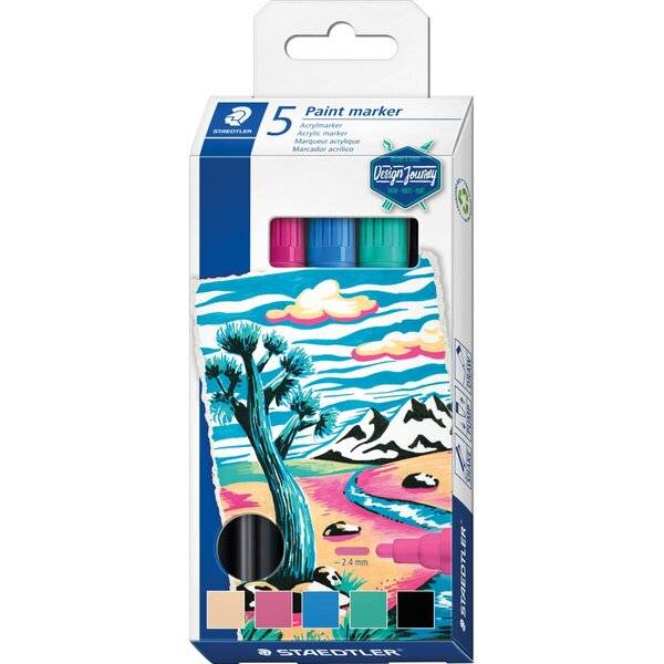 Acrylmarker Lumocolor 5 Stück