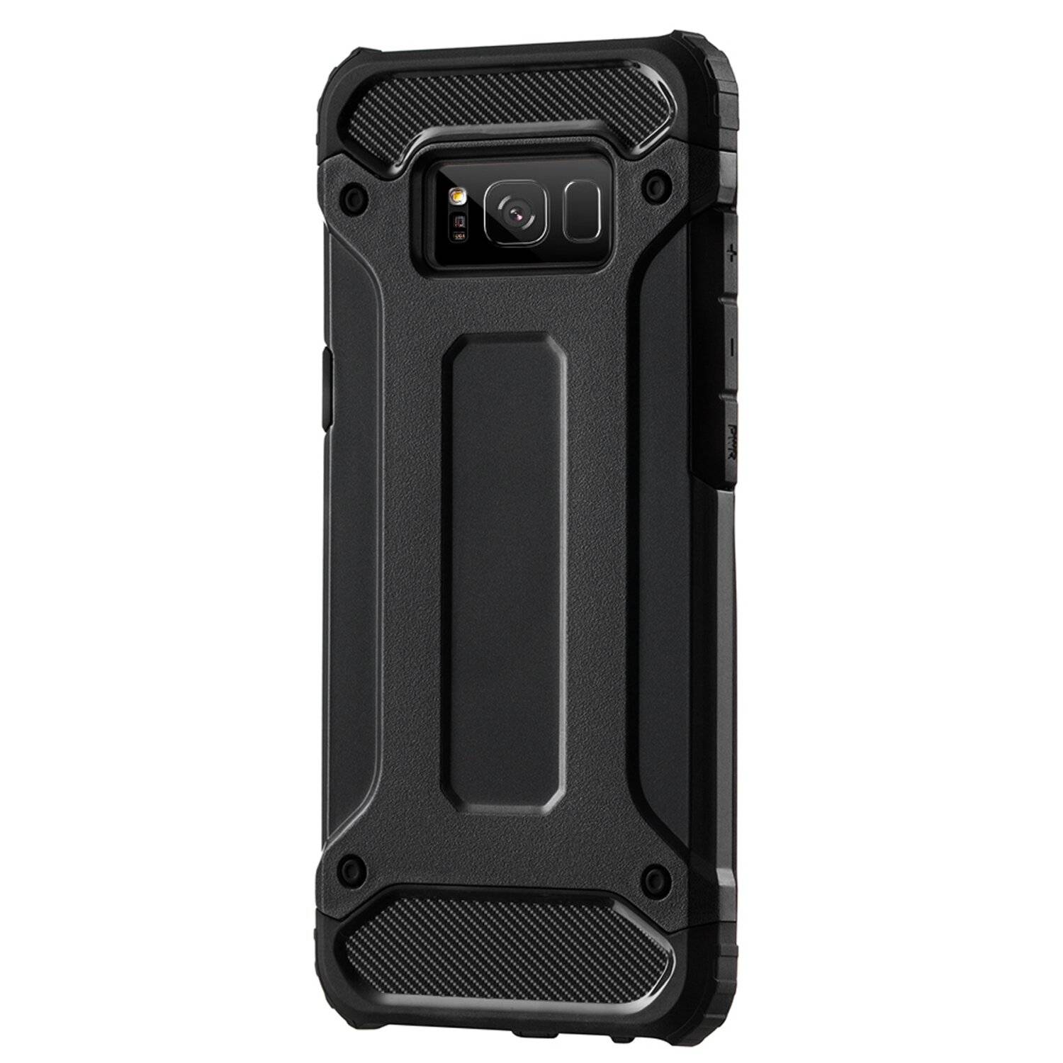 Schutzhülle Bumper Hybrid Armor kompatibel mit iPhone 14 Plus Silikon Hülle Zubehör Tasche in Schwarz