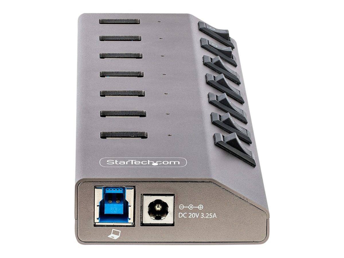 StarTech.com 7-Port Self-Powered USB-C Hub with Individual On/Off Switches, USB 3.0 5Gbps Expansion Hub w/Power Supply,