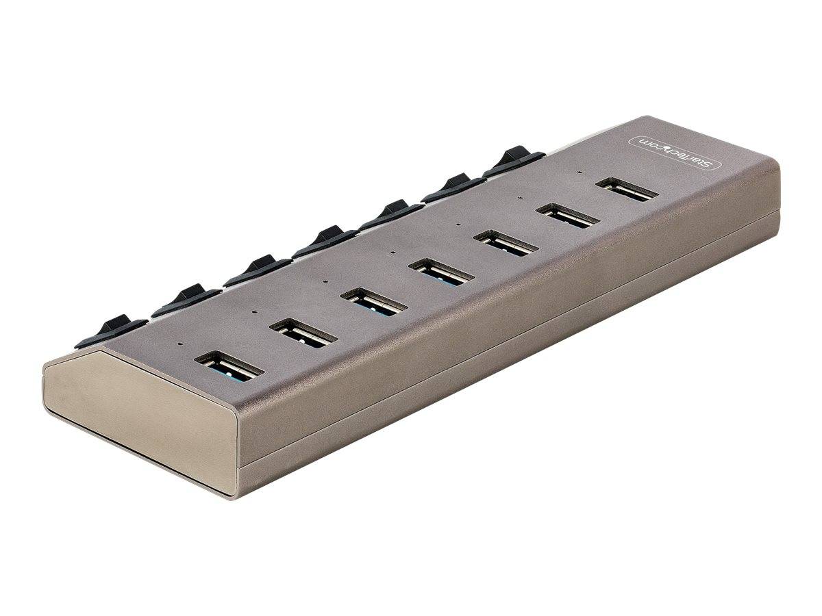 StarTech.com 7-Port Self-Powered USB-C Hub with Individual On/Off Switches, USB 3.0 5Gbps Expansion Hub w/Power Supply,