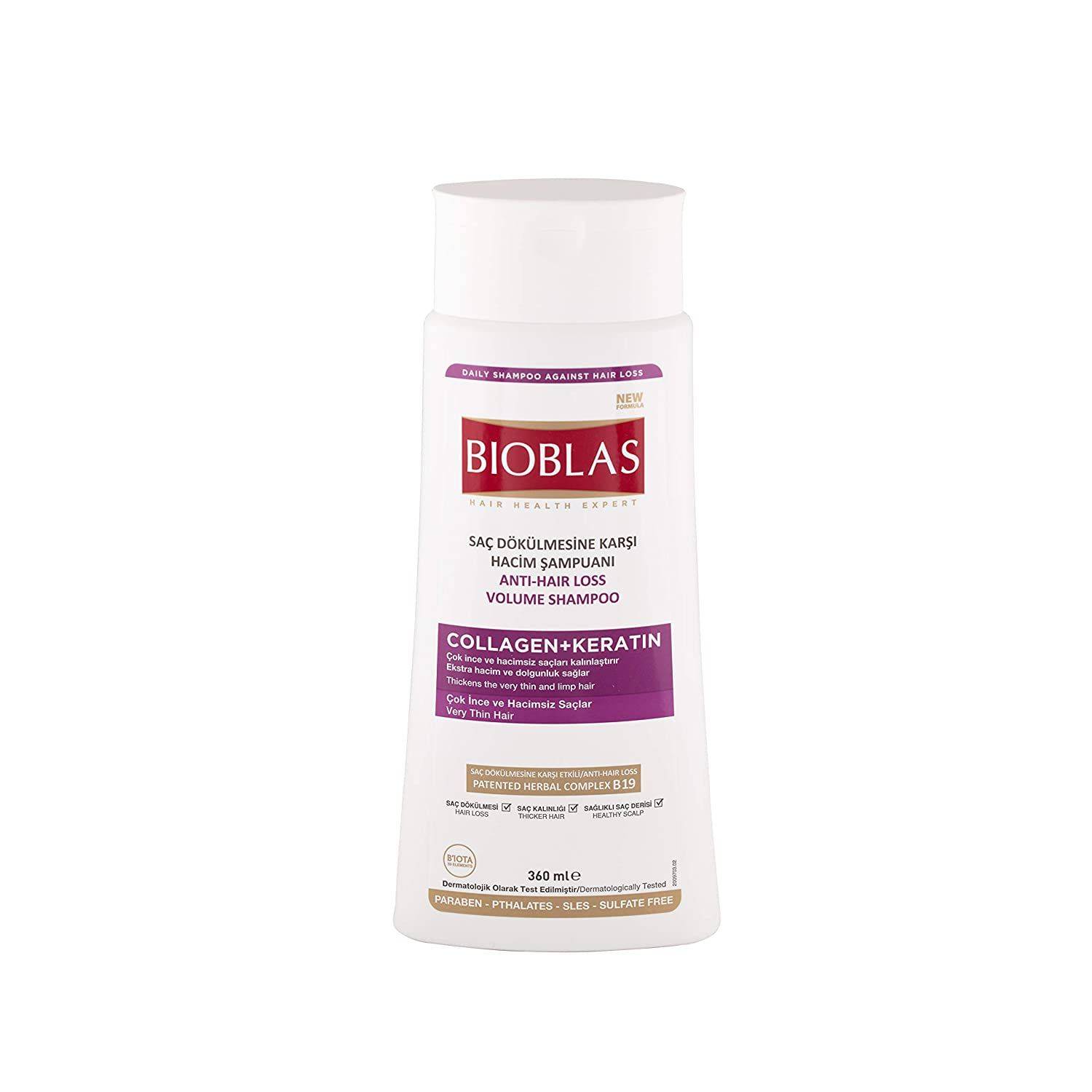 Bioblas Volumen Shampoo mit Collagen und Keratin gegen Haarausfall (360 ml)