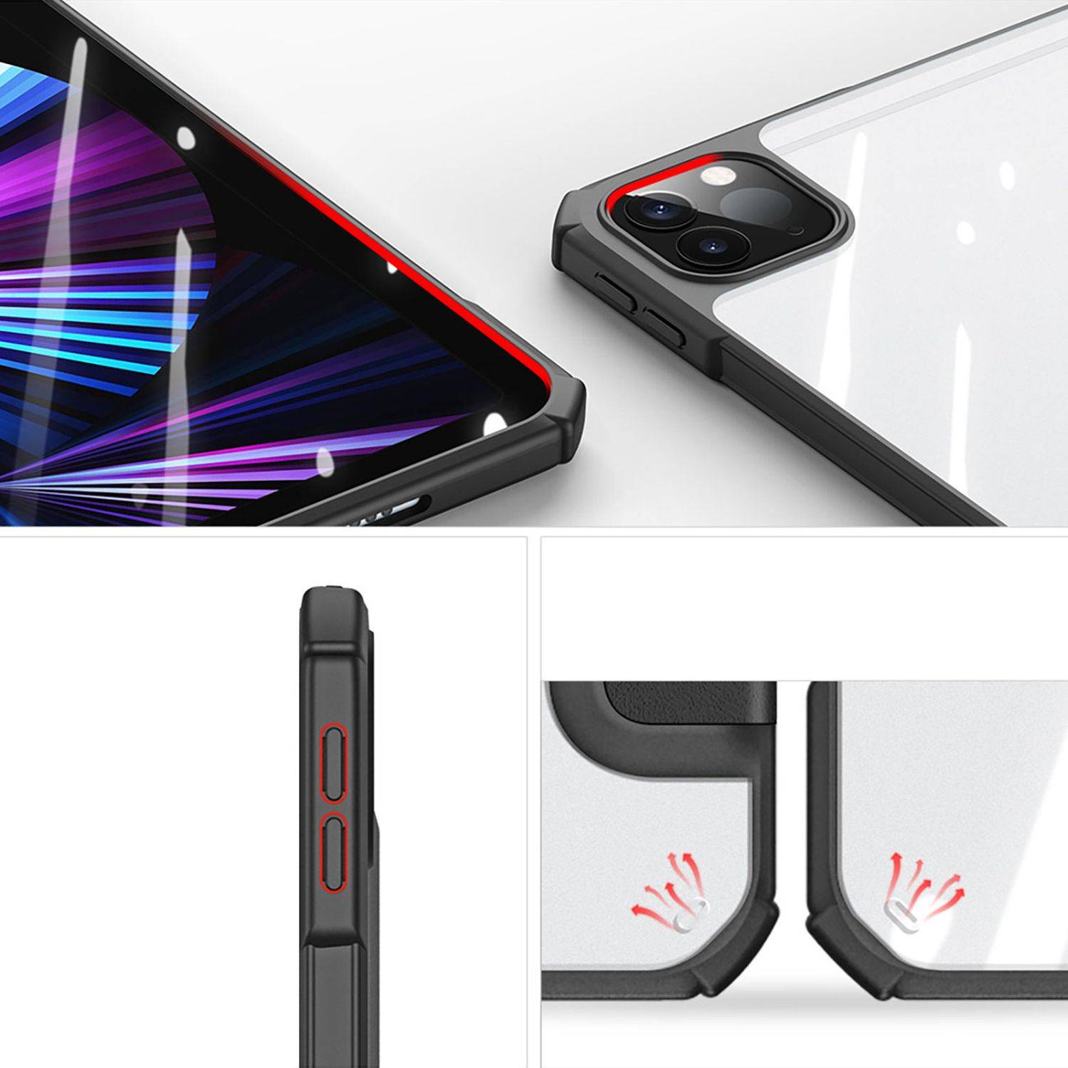 Dux Ducis Copa Hülle für iPad Pro 11 '' 2020 2018 2021 Tablet Hülle Schutz Cover Case Schwarz