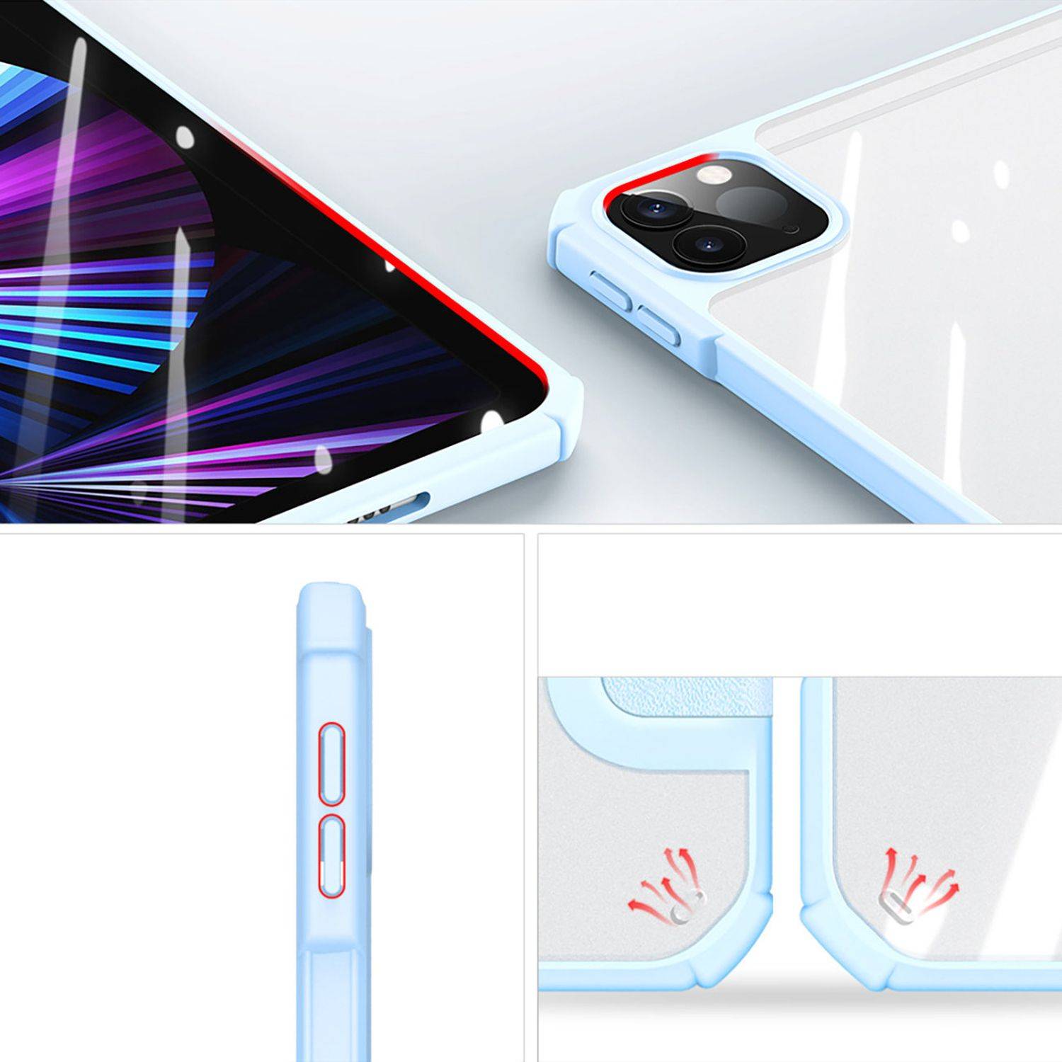 Dux Ducis Copa Hülle für iPad 10.2 2021/2020/2019 Tablet Hülle Schutz Cover Case Hellblau