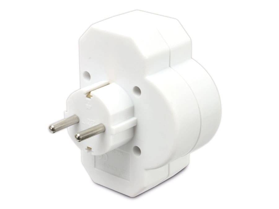 Heitech 3-Wege-Steckdosenadapter - Mehrere Steckdosen mit Schalter Maximallast 3500 W - Adapterstecker Mehrfachstecker