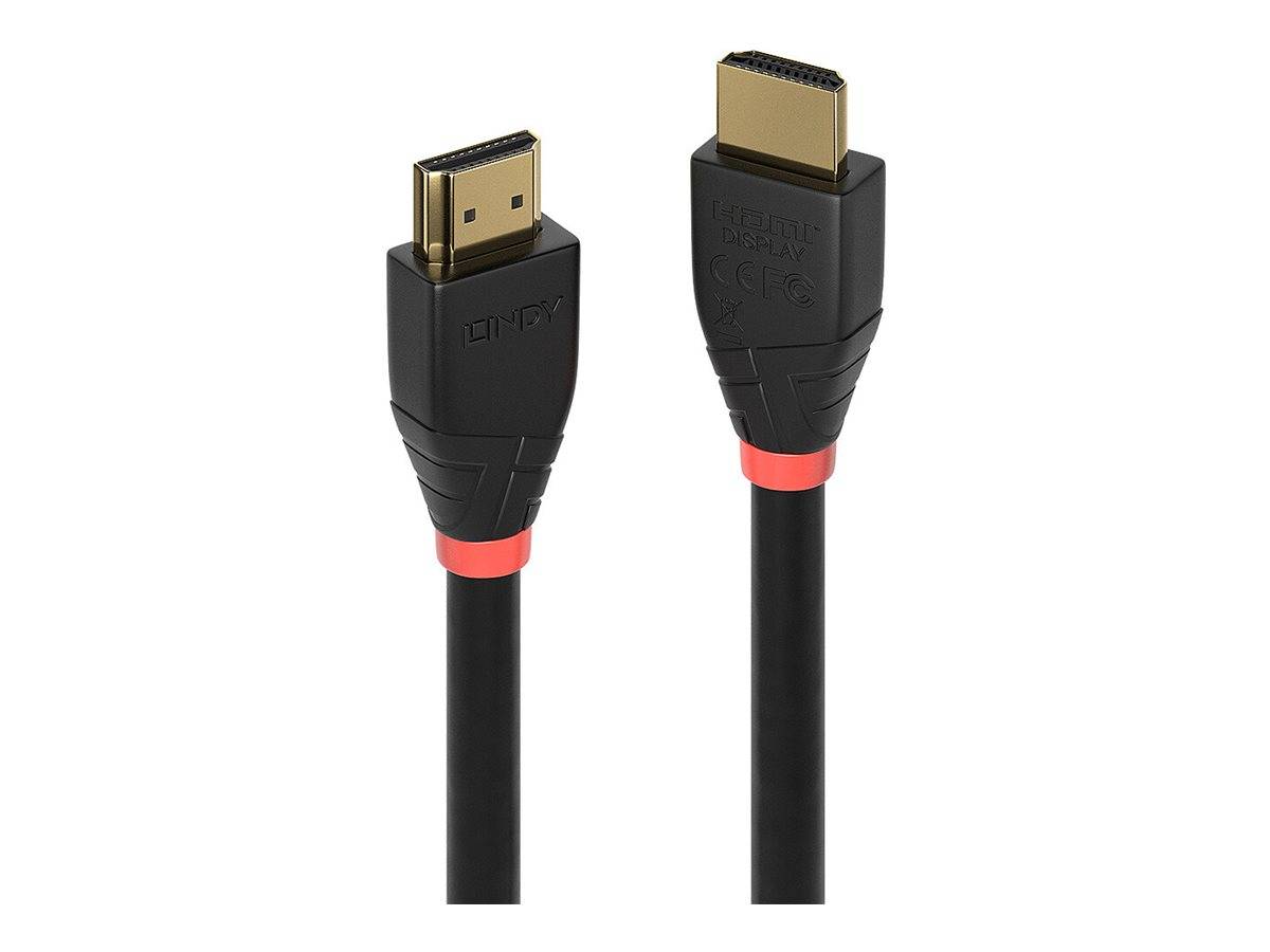 Lindy HDMI-Kabel - HDMI männlich zu HDMI männlich - 7.5 m - abgeschirmt - Schwarz - rund, aktiv, unterstützt 4K 60 Hz (4096 x 2160)