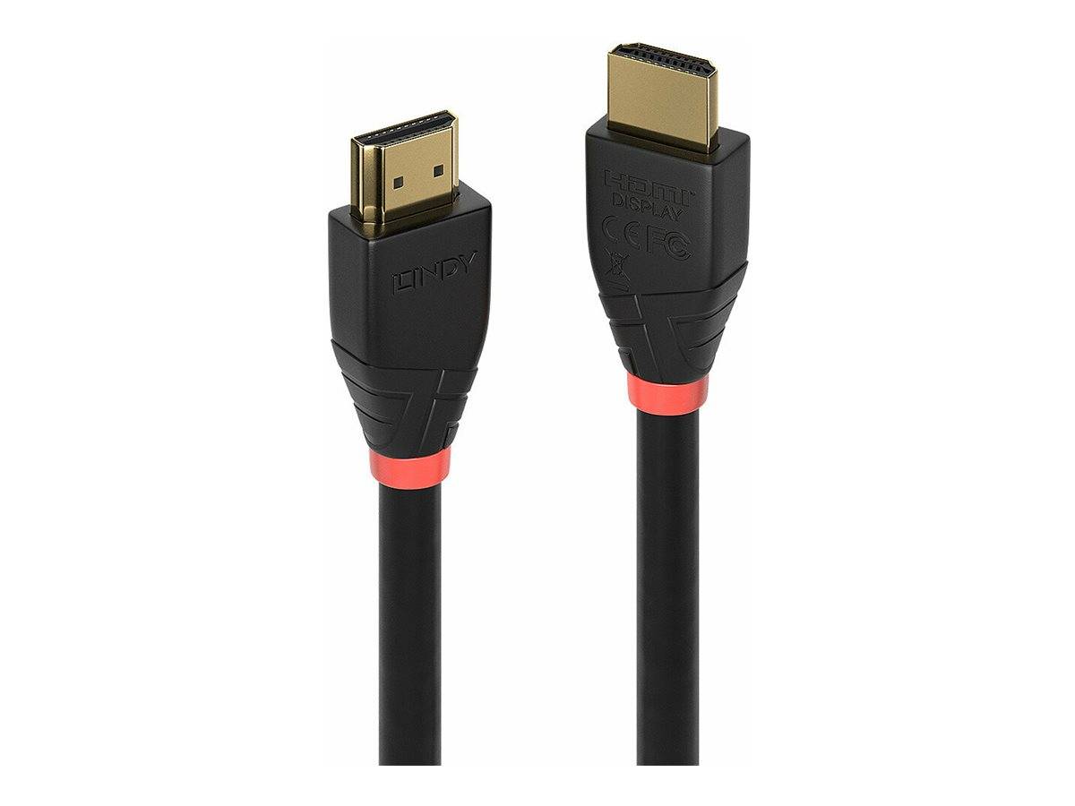 Lindy HDMI-Kabel - HDMI männlich zu HDMI männlich - 7.5 m - abgeschirmt - Schwarz - rund, aktiv, unterstützt 4K 60 Hz (4096 x 2160)