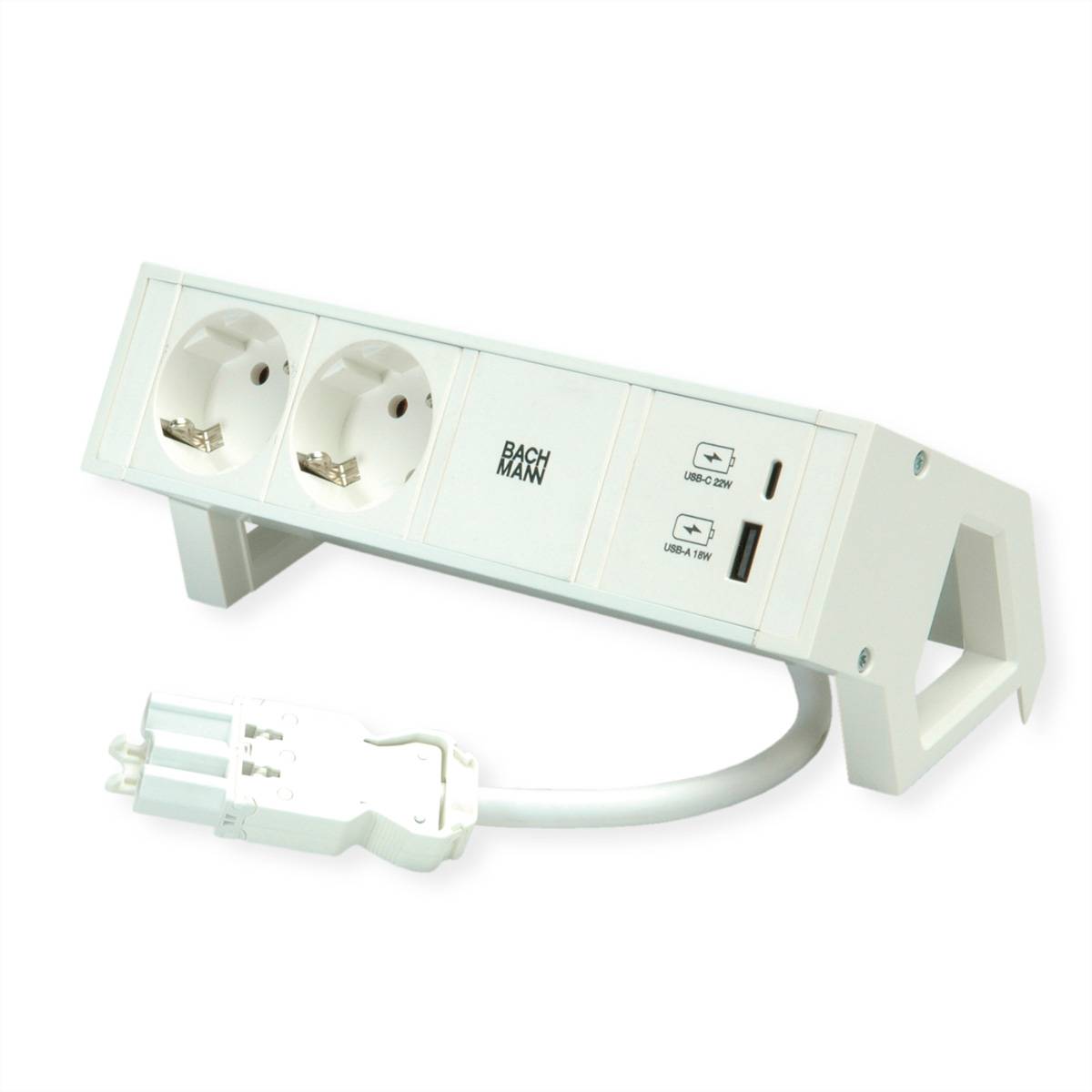 Bachmann DESK 2 - Steckdosenleiste - Eingabe, Eingang GST18 - Ausgangsanschlüsse: 4 (USB, 24 pin USB-C, 2-polig)