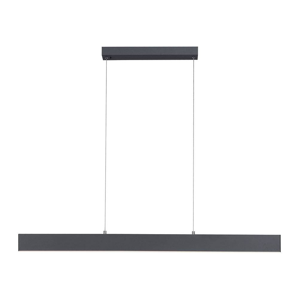 Hängeleuchte Esstisch LED Wohnzimmerleuchte hängend dimmbar Höhe verstellbar, Metall anthrazit, CCT, LED 38W 1800lm 2700-5000K, LxBxH 121x6x120cm