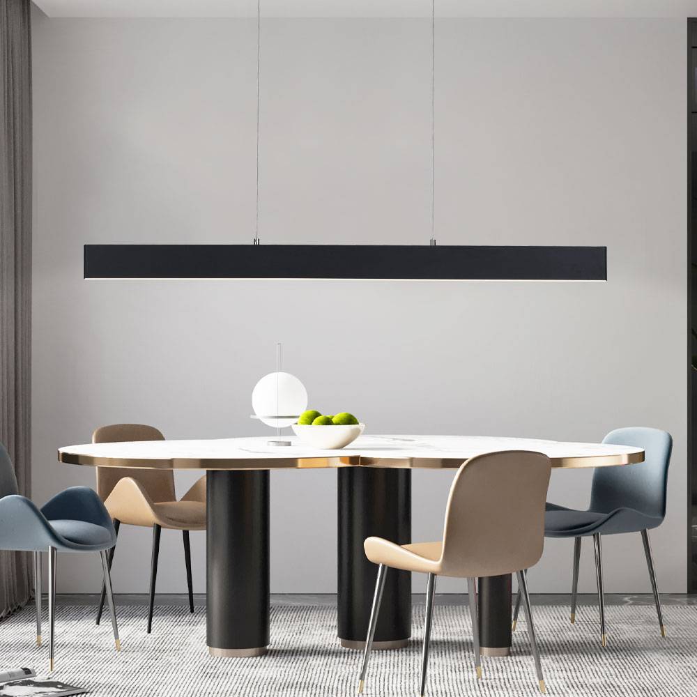 Hängeleuchte Esstisch LED Wohnzimmerleuchte hängend dimmbar Höhe verstellbar, Metall anthrazit, CCT, LED 38W 1800lm 2700-5000K, LxBxH 121x6x120cm