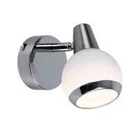 Wandleuchte Wandlampe Schlafzimmerlampe LED Glas chrom Wandstrahler, opal, 1x LED 3W 300Lm 3000K, BxH 8x11,5 cm Wandleuchte Wandlampe Schlafzimmerlampe LED Glas chrom Wandstrahler, opal, 1x LED 3W 300Lm 3000K, BxH 8x11,5 cm