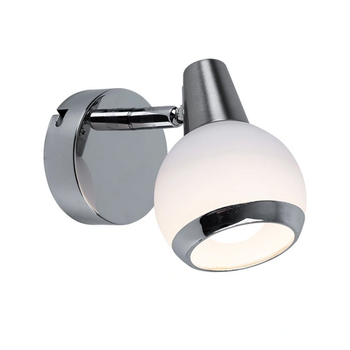 Wandleuchte Wandlampe Schlafzimmerlampe LED Glas chrom Wandstrahler, opal, 1x LED 3W 300Lm 3000K, BxH 8x11,5 cm Wandleuchte Wandlampe Schlafzimmerlampe LED Glas chrom Wandstrahler, opal, 1x LED 3W 300Lm 3000K, BxH 8x11,5 cm
