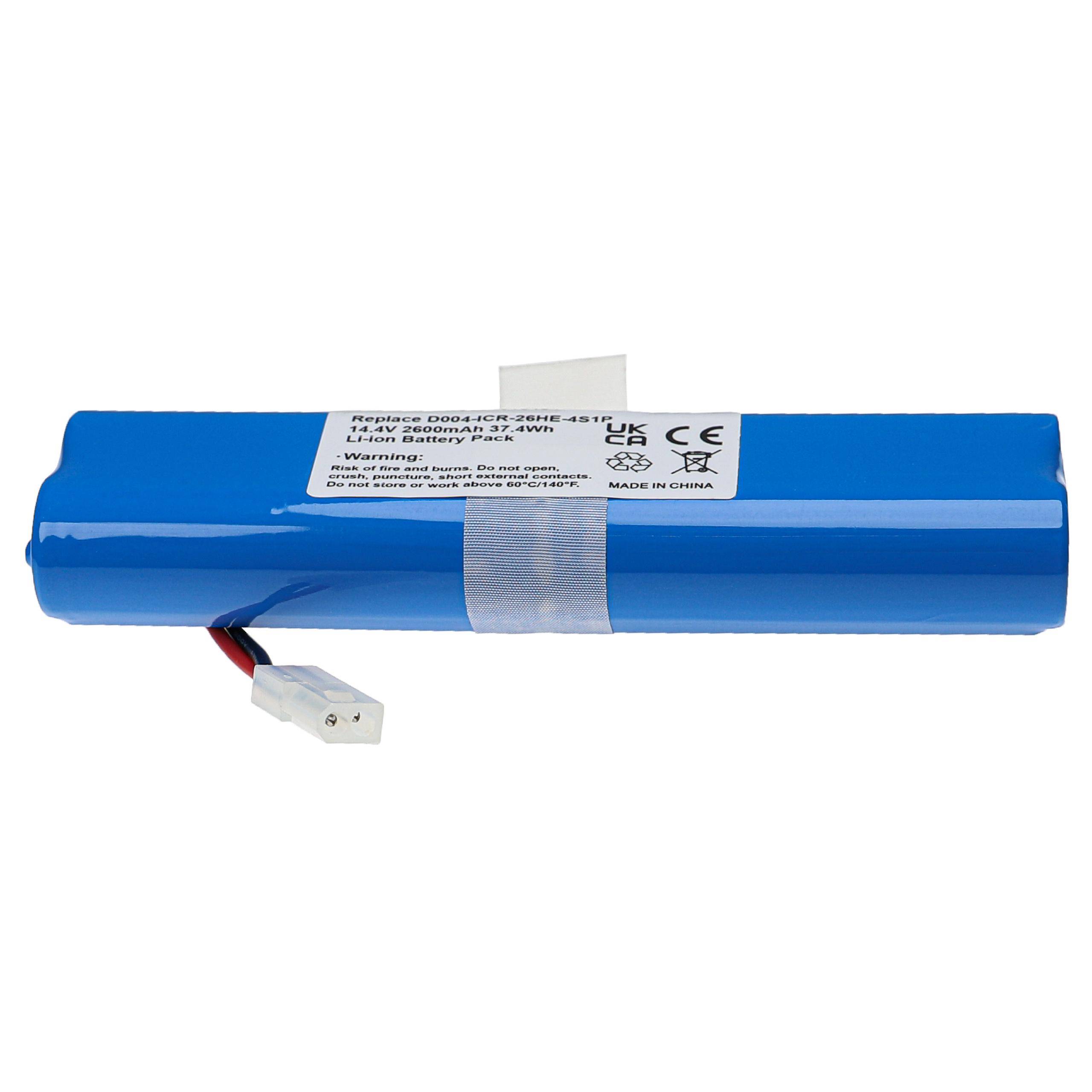 vhbw Akku kompatibel mit Moneual MBOT 900, MBOT 900 i, MBOT 950, MBOT 500 Staubsauger (2600 mAh, 14,4 V, Li-Ion)