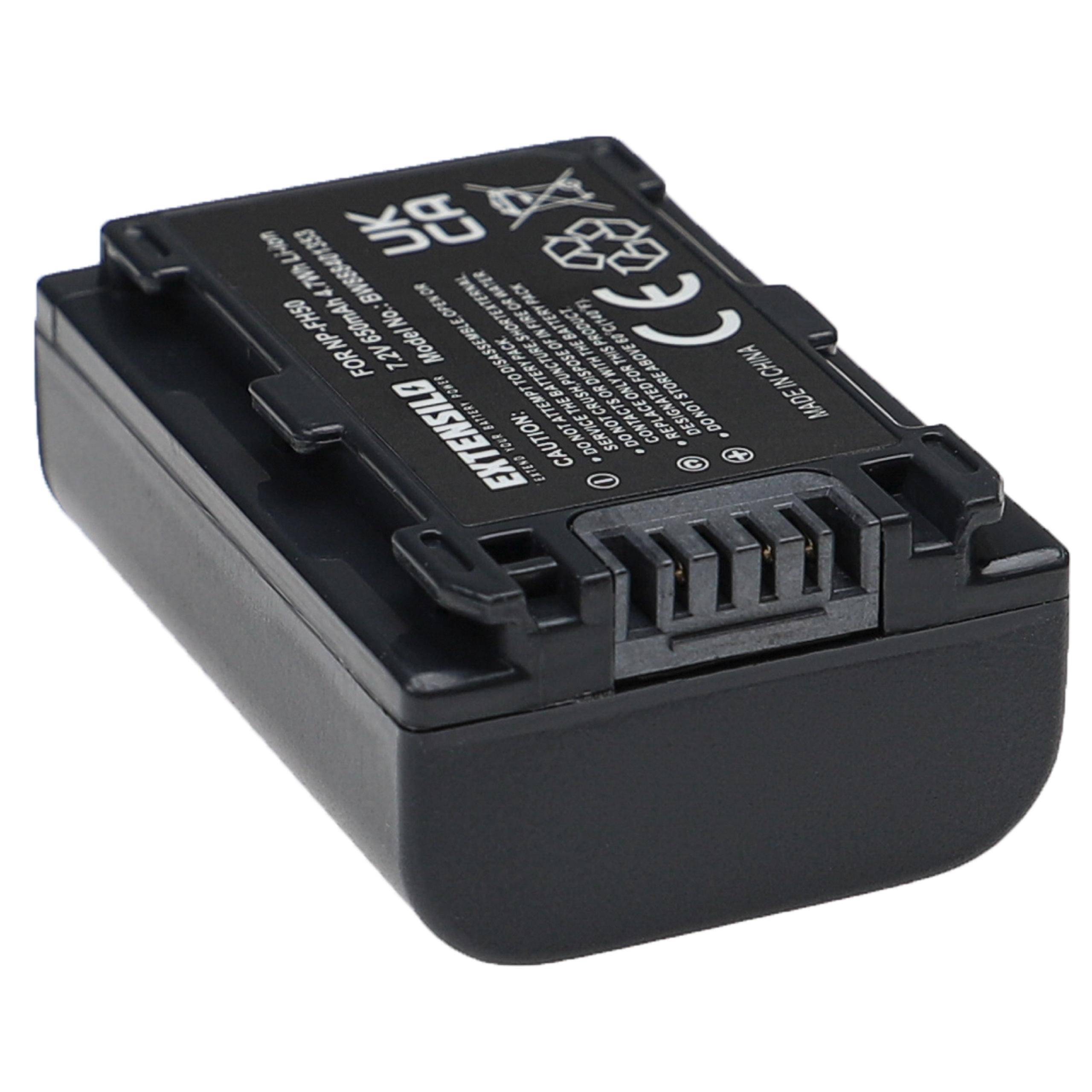 EXTENSILO 3x Akku kompatibel mit Sony DCR-DVD450E, DCR-DVD450, DCR-DVD510(E), DCR-DVD506(E), DCR-DVD410(E) Kamera (650 mAh, 7,2 V, Li-Ion)