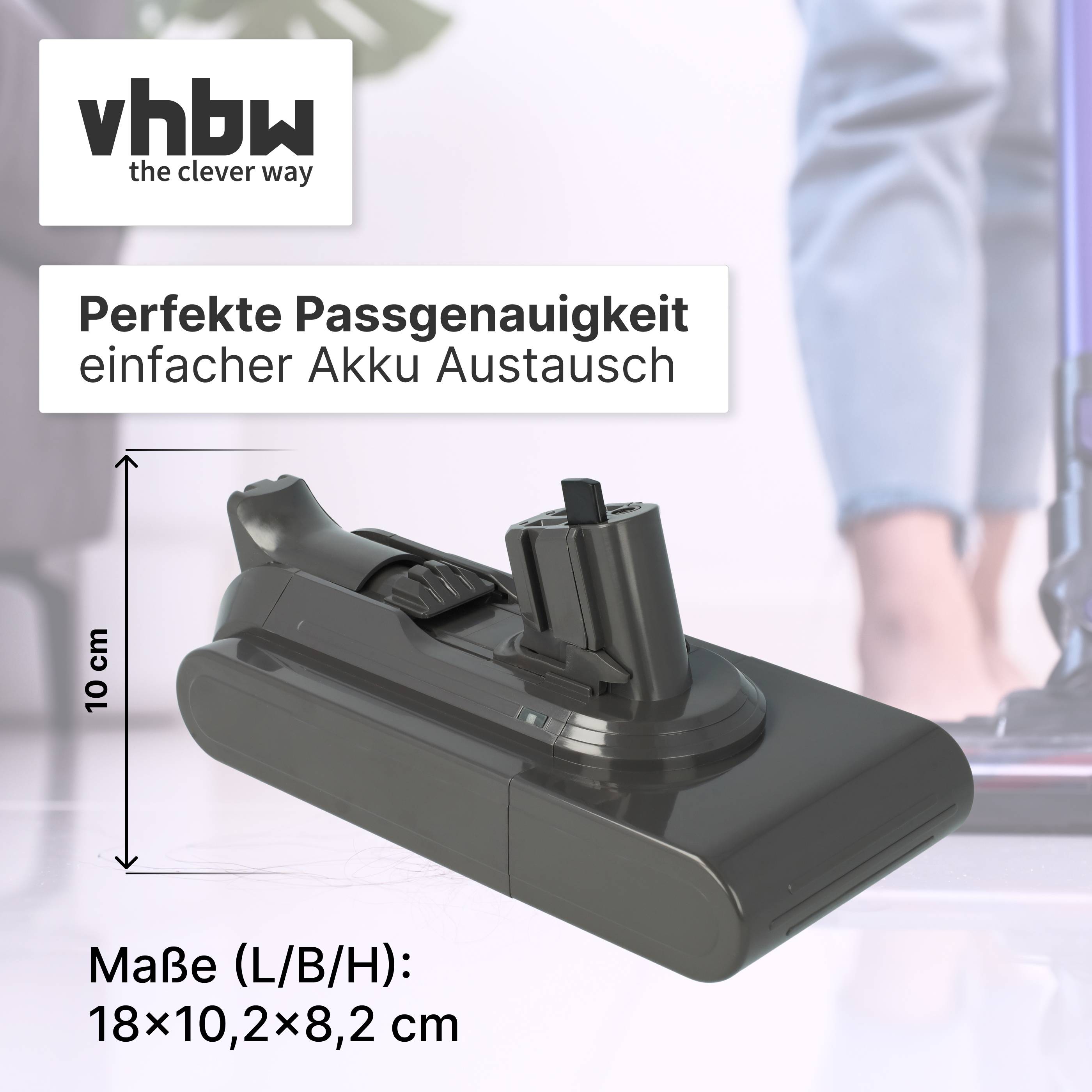 vhbw Akku kompatibel mit Dyson Outsize Gen 2020, Absolute | Staubsauger Dunkelgrau (3600 mAh, 25,2 V, Li-Ion)
