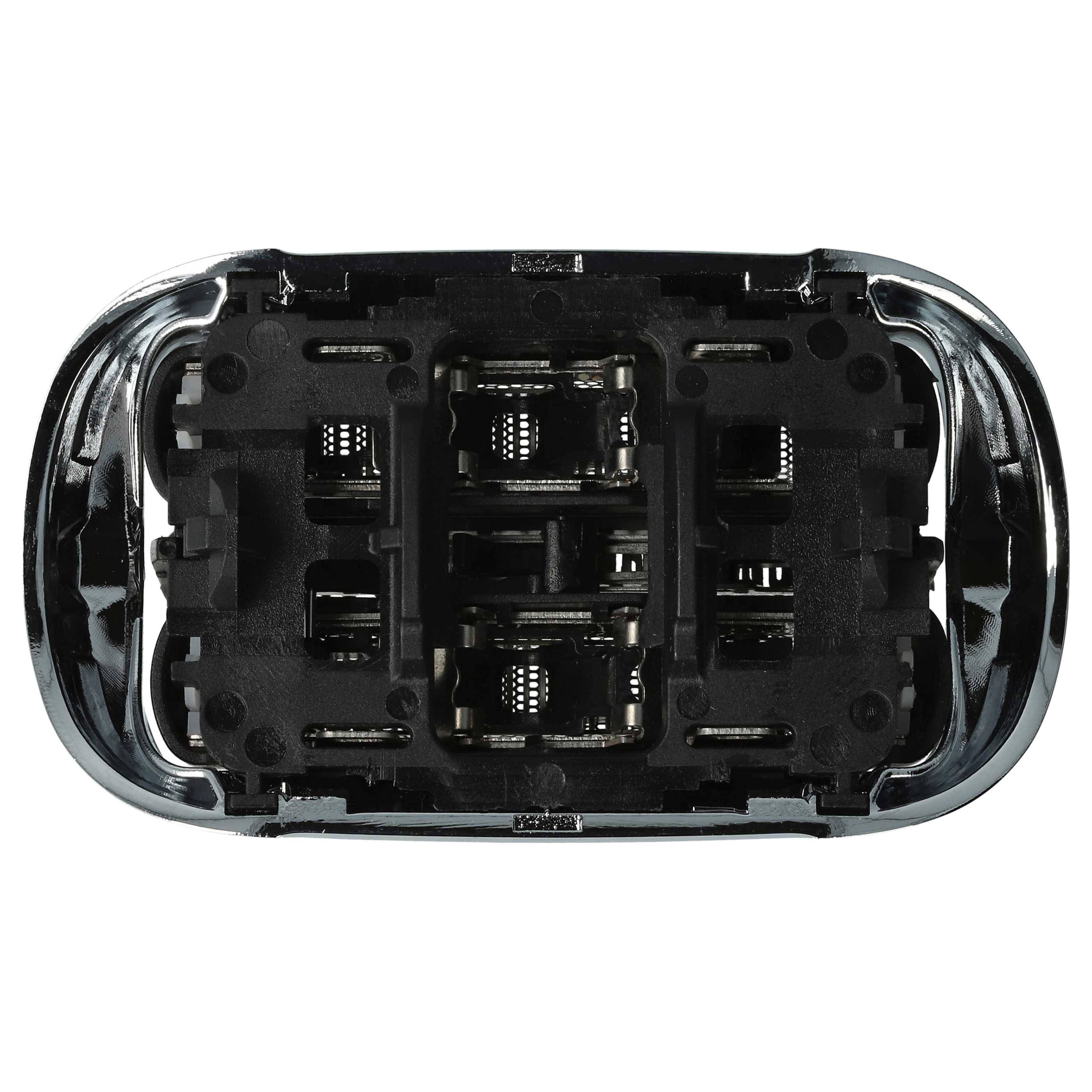 vhbw 2x Ersatz-Scherköpfe kompatibel mit Braun 71-S7320cc, 71-S7200cc, 71-S7530cc, 71-S7501cc Elektrorasierer, Schwarz Silber Weiß