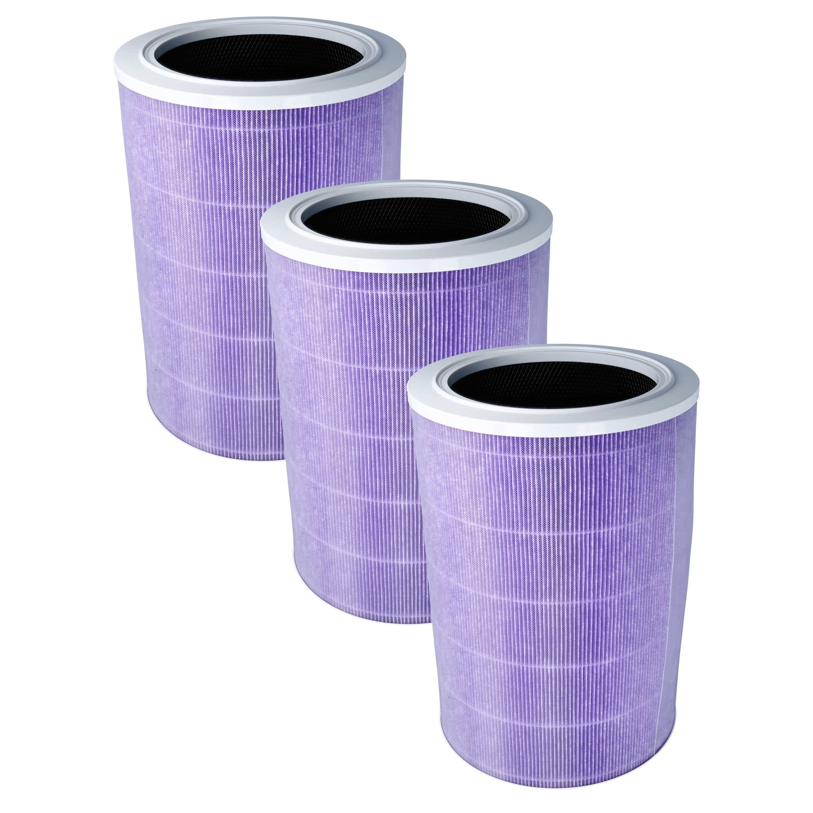 vhbw 3x HEPA Filter kompatibel mit Xiaomi Mi Air Purifier 3C Luftreiniger | Ersatz-Filter mit integriertem Aktivkohle-Filter, antibakteriell