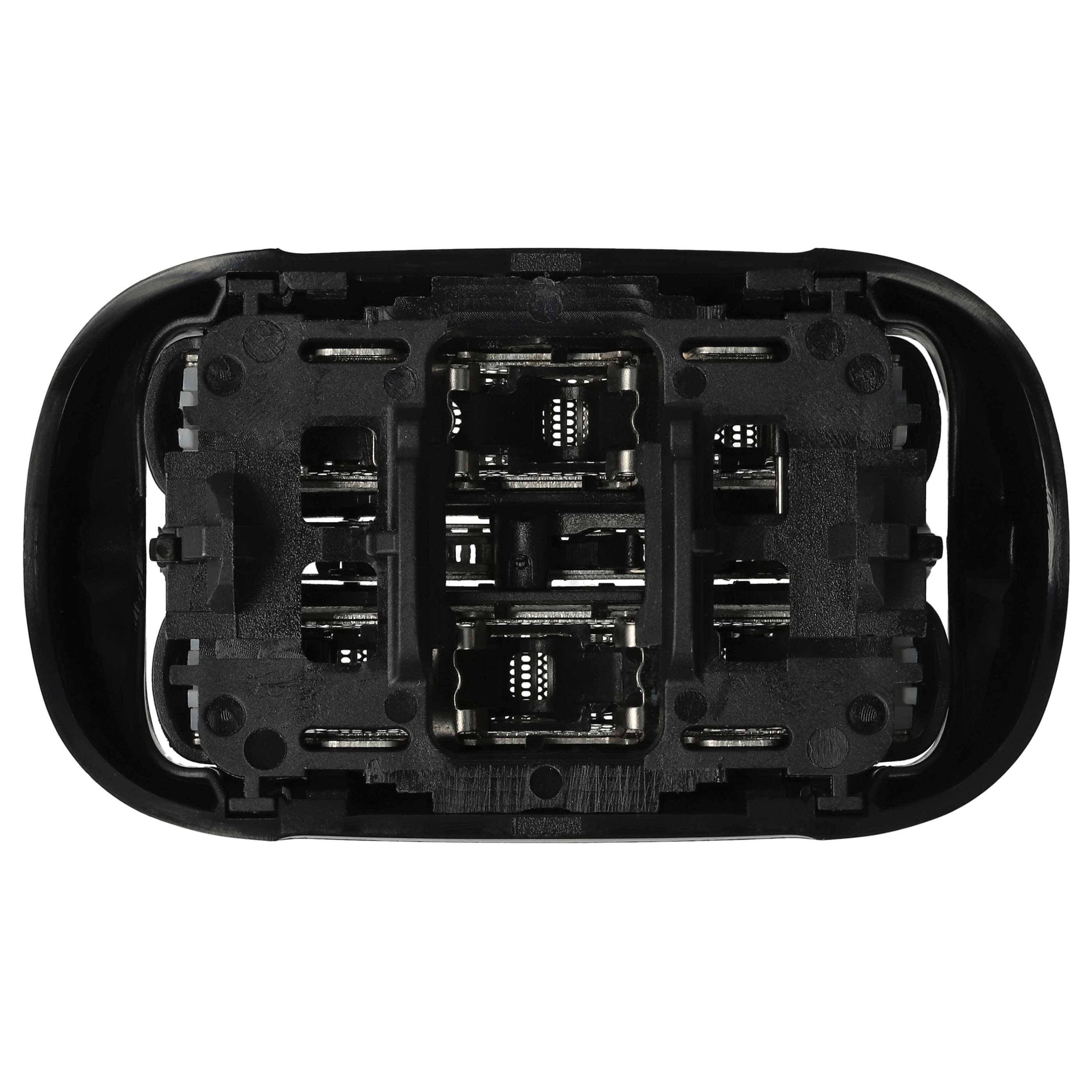 vhbw Ersatz-Scherkopf kompatibel mit Braun 50-W1200s, 50-R1200s, 50-R1000s, 50-W1000s, 50-R1300s Elektrorasierer, Schwarz Silber