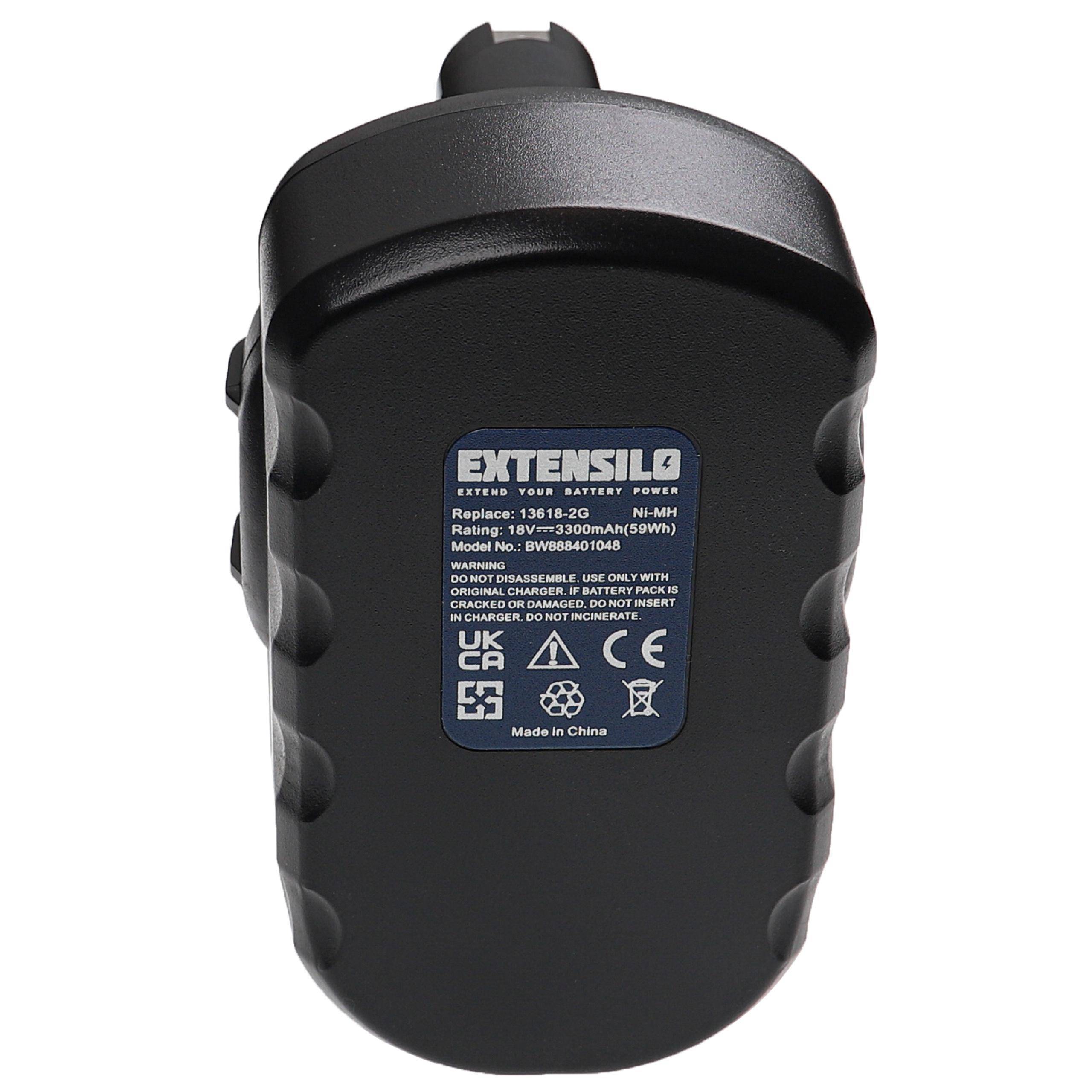 EXTENSILO 2x Akku Ersatz für Bosch BAT189 für Elektrowerkzeug, Akku-Schrauber (3300 mAh, NiMH, 18 V)