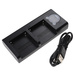 vhbw Dual Ladegerät kompatibel mit Sony MiniDV CCD-TRV215, CCD-TRV25 Kamera Camcorder/Akku - Ladeschale + Micro-USB-Kabel, Ladestandsanzeige