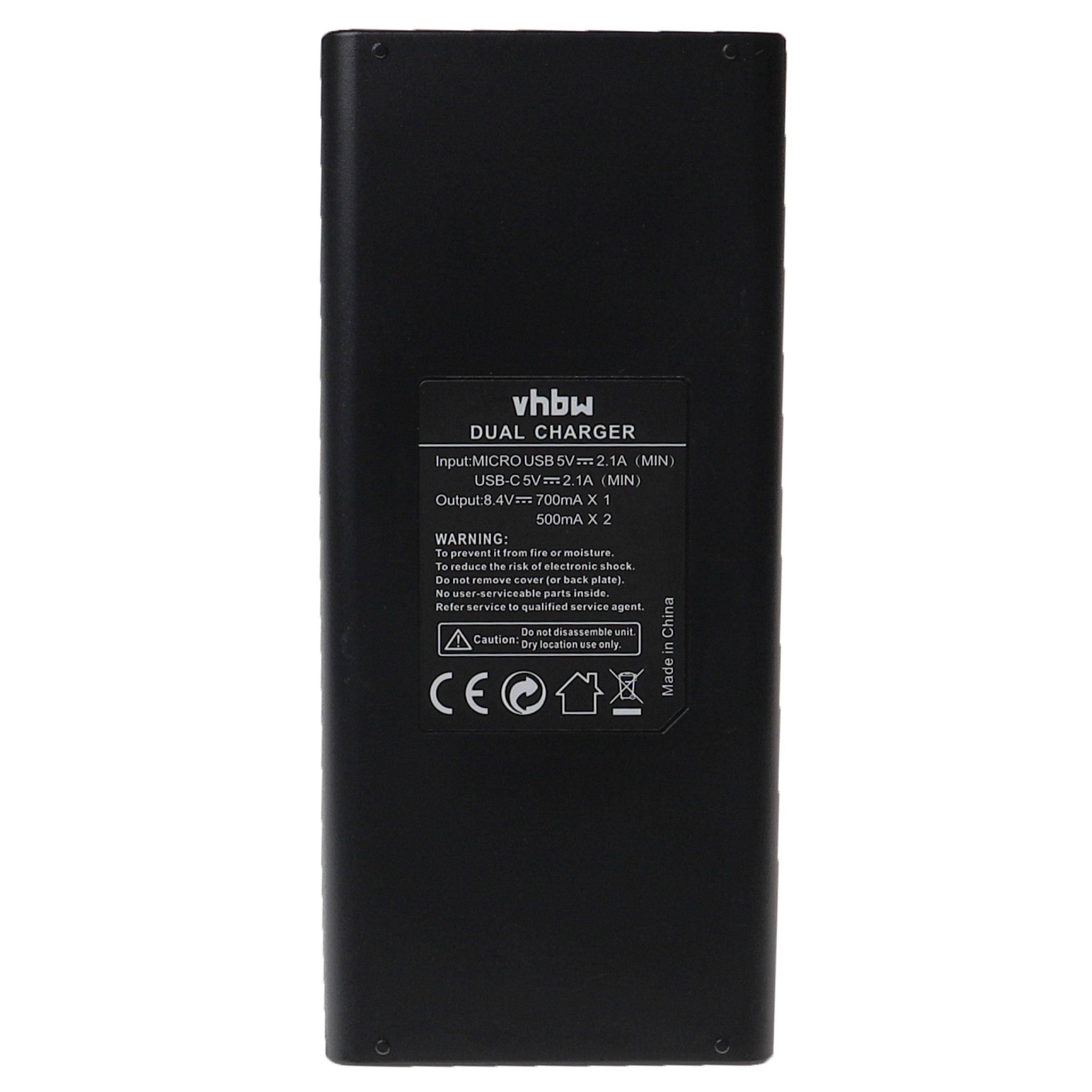 vhbw Dual USB Ladegerät kompatibel mit Sony MiniDV CCD-TRV68, CCD-TRV67 Kamera Camcorder/Akku - Ladeschale + Micro-USB-Kabel, Ladeanzeige