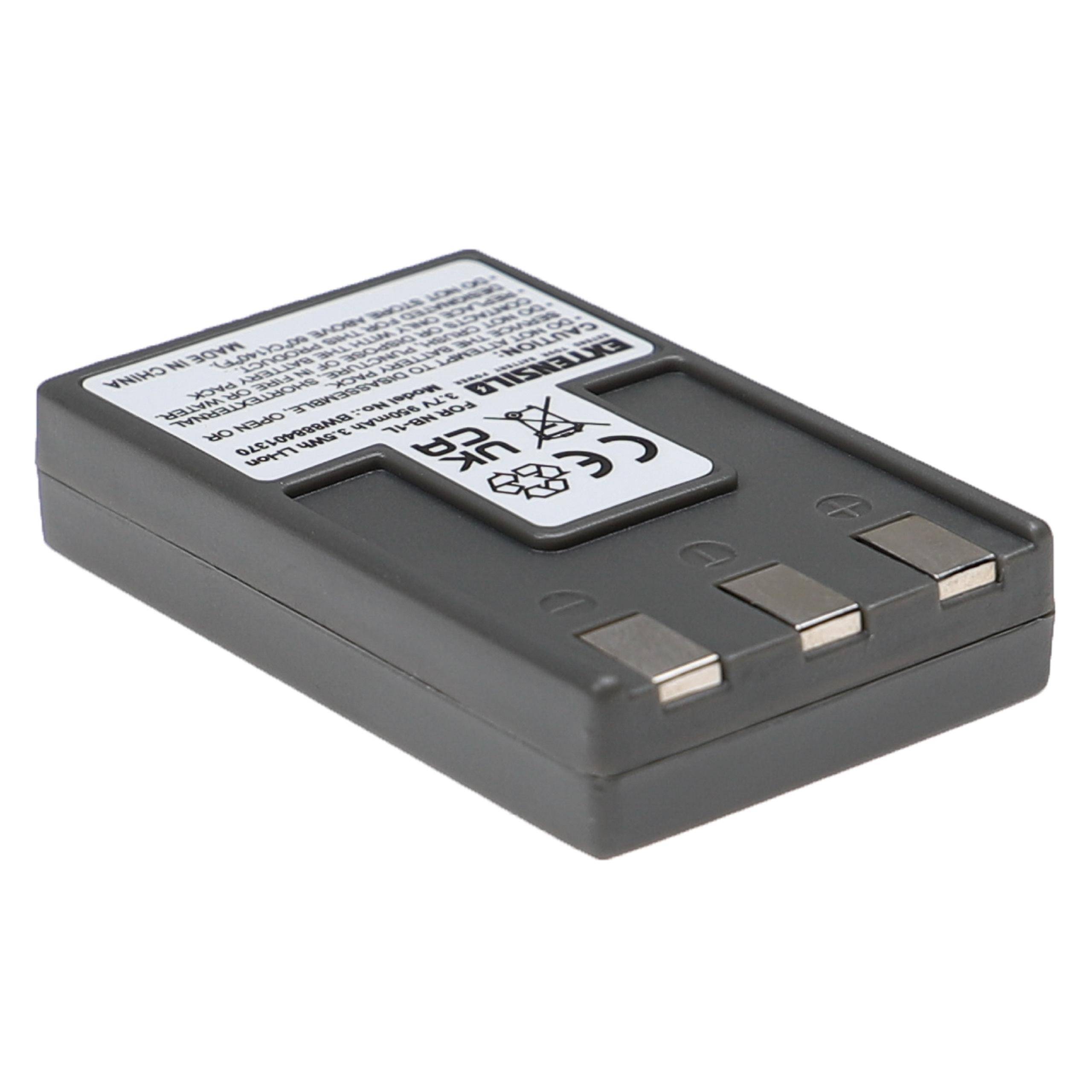 EXTENSILO 3x Akku kompatibel mit Canon PowerShot S200, S230, S100, S410, S500, S300, S400, S110 Kamera (950 mAh, 3,7 V, Li-Ion)