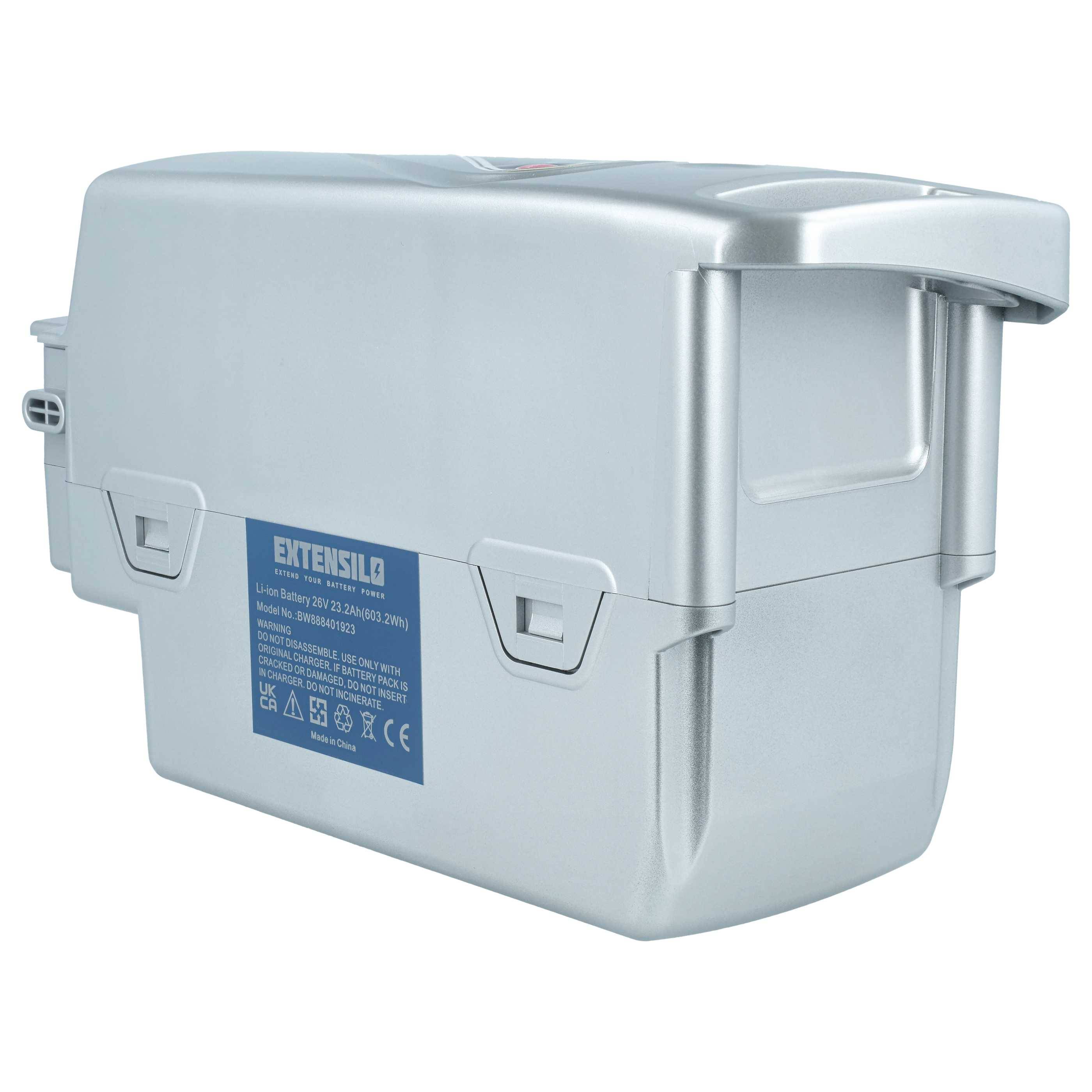 EXTENSILO Akku Ersatz für NKY306B02, NKY311B02, NKY311B2, NKY312B02, NKY306B2 für E-Bike (23,2 Ah, 25,2 V, Li-Ion) - Silber