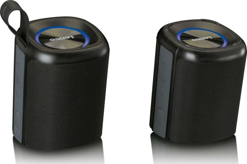 2 Stück LENCO Bluetooth-Lautsprecher-Set BTP-400BK