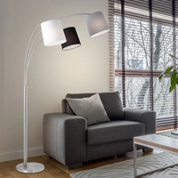 Stehlampe Bogenlampe Wohnzimmer grau Stehleuchte Deckenfluter dreiflammig Stoffschirm, Metal Textil, 3x E27 Fassung, LxH 100 x 190 cm Stehlampe Bogenlampe Wohnzimmer grau Stehleuchte Deckenfluter dreiflammig Stoffschirm, Metal Textil, 3x E27 Fassung, LxH 100 x 190 cm