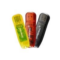 Intenso Rainbow Line - USB-Flash-Laufwerk - 32 GB - USB 2.0 - Schwarz, Gelb, Rot (Packung mit 3)