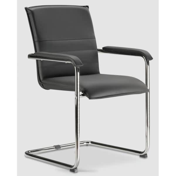 Besucherstuhl Cubika Freischwinger gepolstert ZS0901 schwarz VE=2 Stück