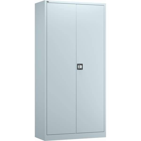 Flügeltürenschrank 1 Tür 4 Böden HxBxT 195x95x42cm lichtgrau