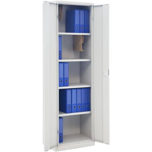 Flügeltürenschrank Eco montiert 4 Böden 5 OH HxBxT 195xB60x42cm lichtgrau