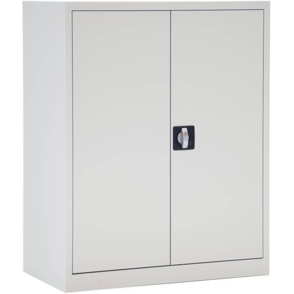 Flügeltürenschrank Eco montiert 2 Böden 2,5 OH HxBxT 100x80x42cm lichtgrau