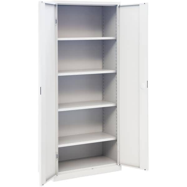 Flügeltürenschrank Eco montiert 4 Böden 4,5 OH HxBxT 180x80x42cm lichtgrau