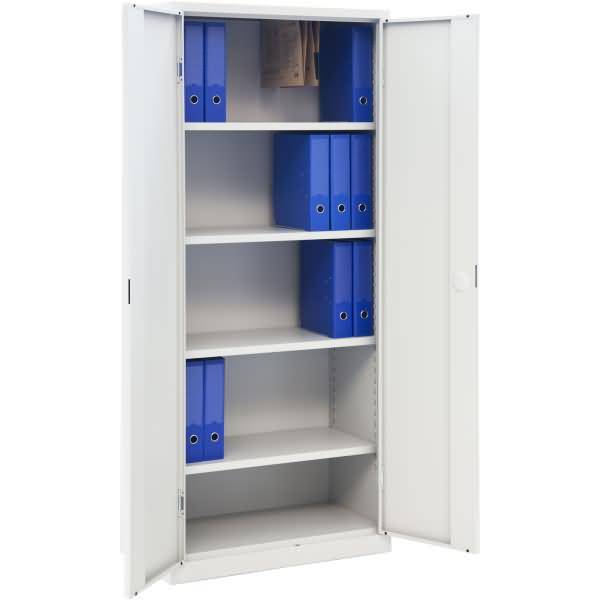 Flügeltürenschrank Eco montiert 4 Böden 4,5 OH HxBxT 180x80x42cm lichtgrau