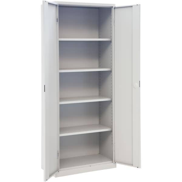 Flügeltürenschrank Eco montiert 4 Böden 5 OH HxBxT 195x80x42cm lichtgrau