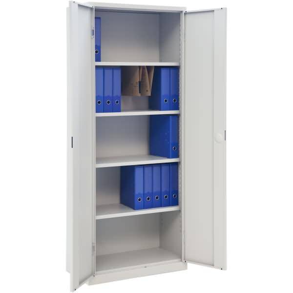 Flügeltürenschrank Eco montiert 4 Böden 5 OH HxBxT 195x80x42cm lichtgrau
