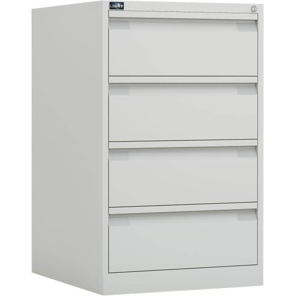 Bisley Karteischrank ECO, doppelbahnig, DIN A5, 4 Schubladen, Farbe reinweiß