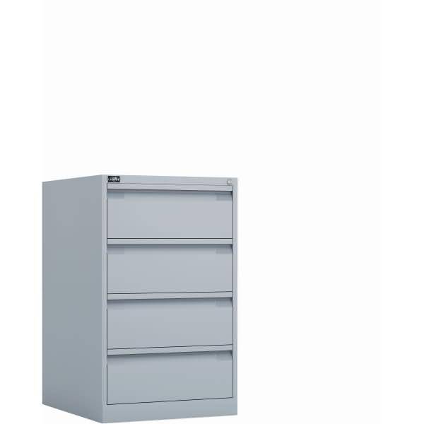 Bisley Karteischrank ECO, doppelbahnig, DIN A5, 4 Schubladen, Farbe lichtgrau