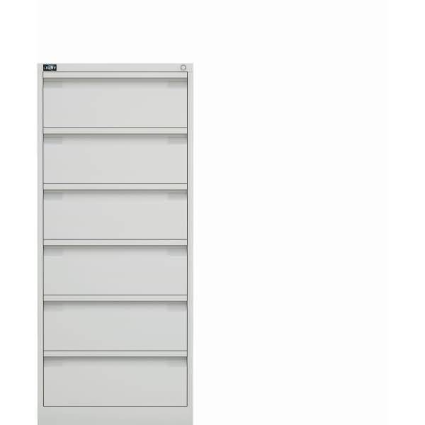 Bisley Karteischrank ECO, doppelbahnig, DIN A5, 6 Schubladen, Farbe reinweiß