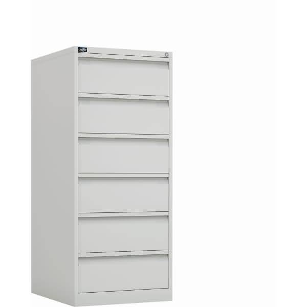 Bisley Karteischrank ECO, doppelbahnig, DIN A5, 6 Schubladen, Farbe reinweiß