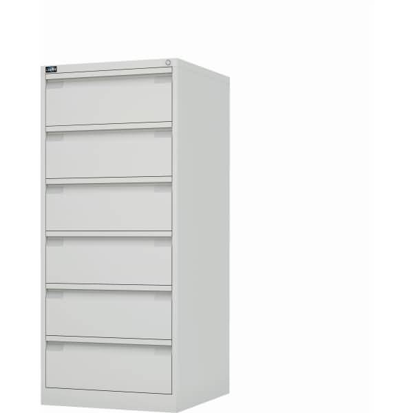 Bisley Karteischrank ECO, doppelbahnig, DIN A5, 6 Schubladen, Farbe reinweiß