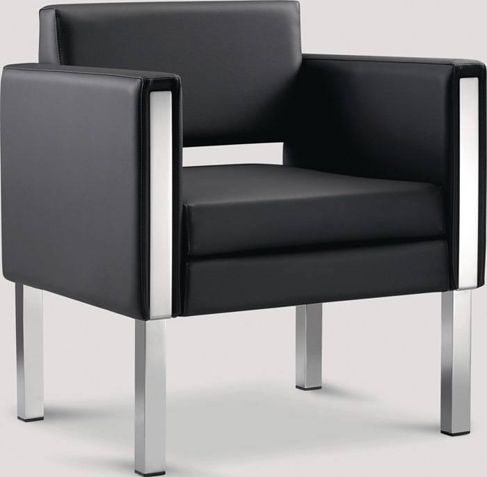 Besuchersessel Only Kunstleder schwarz 1-Sitzer Sitz-B.520xT500mm BISLEY