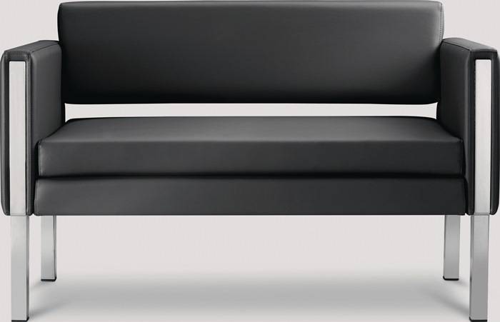 Besuchercouch Only Kunstleder schwarz 2-Sitzer Sitz-B.1050xT500mm BISLEY