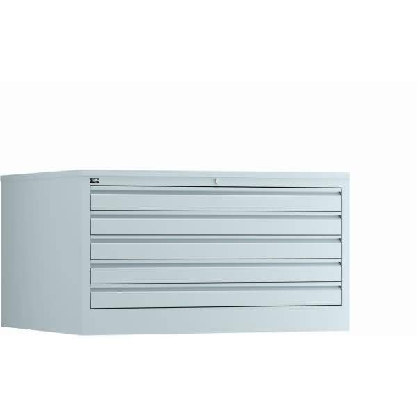 Plan- und Zeichnungsschrank mit 5 Schubladen in DIN A1, Maße: H 625 x B 1130 x T