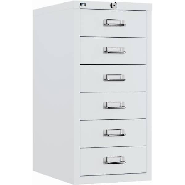 Schubladenschrank Eco, DIN A4, 6 Schubladen, Farbe verkehrsweiß