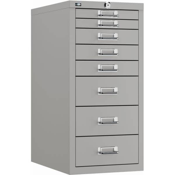 Schubladenschrank Eco, DIN A4, 8 Schubladen, Farbe silber