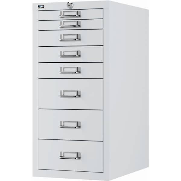 Schubladenschrank Eco, DIN A4, 8 Schubladen, Farbe verkehrsweiß