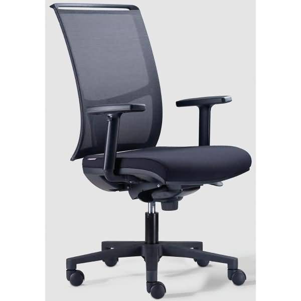 Bürodrehstuhl Zed Netzlehne Kunststofffußkreuz schwarz